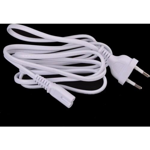 ZLinKJ White 1.5M EU European 2-Prong Port AC Power Cord Cable Slim Power Cable for most printer & laptop AC power adapters