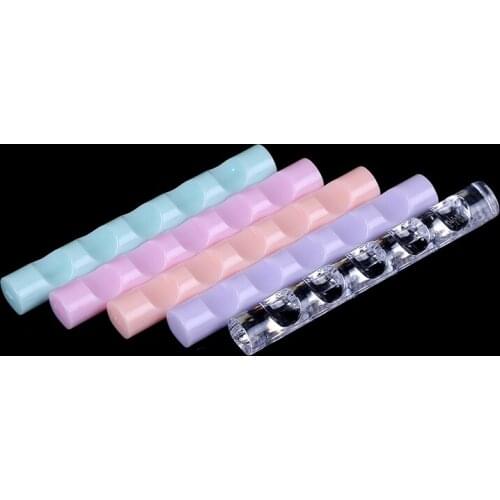1Pc Nail Tool Rack Nail Brush Stand Clear Acrylic Holder Display Stand Rest for 5 Nail Art Pens Brushes