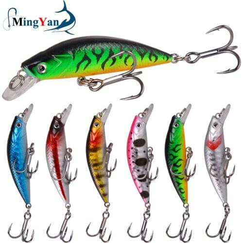 1pcs Minnow Fishing Lure 6cm/6.7g 3D Eyes Crankbait Wobbler Artificial Plastic Hard Bait Fishing Tackle
