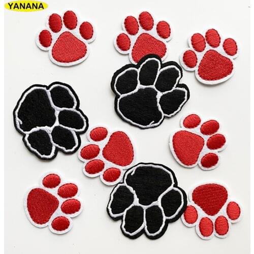 1 PCS Claw paw Embroidered Patches for Clothing DIY Stripes Applique Clothes Stickers Iron on Badges