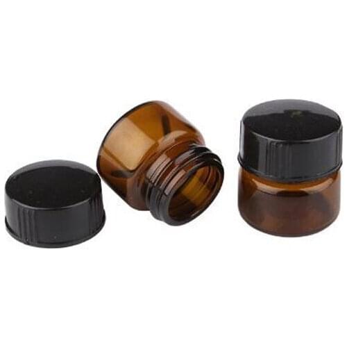 100 x 5ml 5cc 5g 1/6oz Amber Glass Cosmetic Container Glass Jar Packaging Cute Mini Jar Used in Storage and Decorative Box