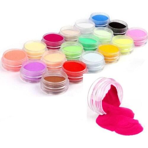 12/18 Colors Acrylic Carving Powder 3D Nail Art Sculpture Dust Crystal Polymer Gel Nail Extensions Builder Manicure For Nails