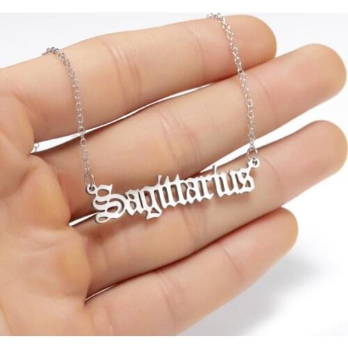 12 Zodiac Necklace for Women Men Scorpio Leo Capricorn Libra Taurus Virgo Aries Constellation Necklaces Best Friend Birthday Gif