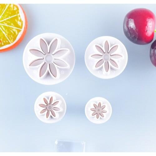 4pcs Eight petals sun flower chrysanthemum cookie cutter Cake tools Birthday Baking decorating fondant cutter Sugarcraft Mold
