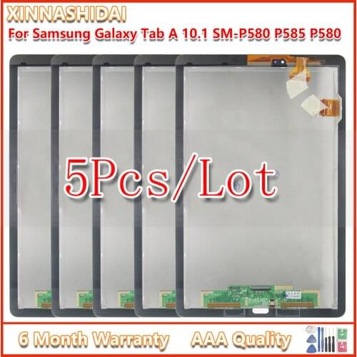 5 Pcs For Samsung Galaxy TAB A 10.1 2016 SM-P580 P580 P585 SM-P585 LCD Display Touch Screen Digitizer Assembly Replacement