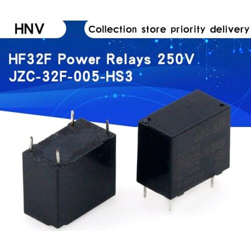 5PCS Power relays HF32F JZC-32F-005-HS3 JZC-32F-012-HS3 JZC-32F-024-HS3 5A 250VAC 4PIN