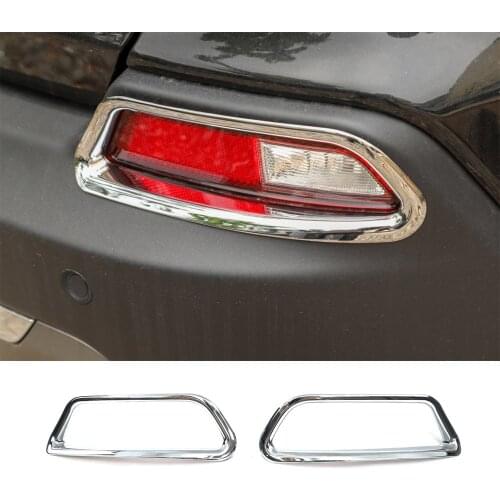 ABS Chrome Rear Tail Fog Light Lamp Cover Trim Frame 2pcs for Jeep Cherokee 2019
