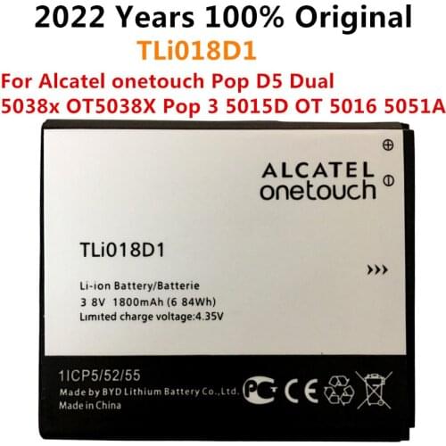1800mAh TLi018D1 Battery For Alcatel One Touch Pop D5 Dual 5038x OT5038X Pop 3 5015D OT 5016 Bateria Batterij AKKU