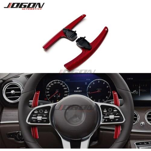 Car Steering Wheel Paddle Extension Shifter Cover Trim For Benz A E S GLE GLC GT W205 W213 W222 W177 2016-2020 Real Carbon Fiber
