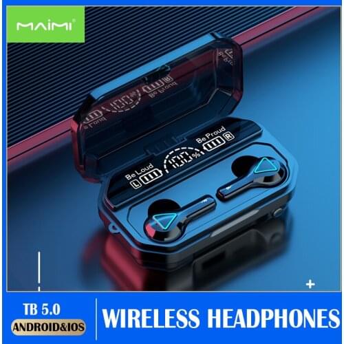 A15 true wirless headphones Bluetooth Earphone Led Power Display Hifi Stereo Bass Mini Earpiece Earbuds Sports