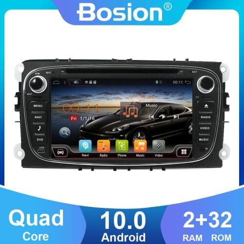 Bosion Car Multimedia Player Android 10.0 GPS 2 Din car dvd player for Ford/Focus/S-MAX/Mondeo/C-MAX/Galaxy wifi car radio SWC