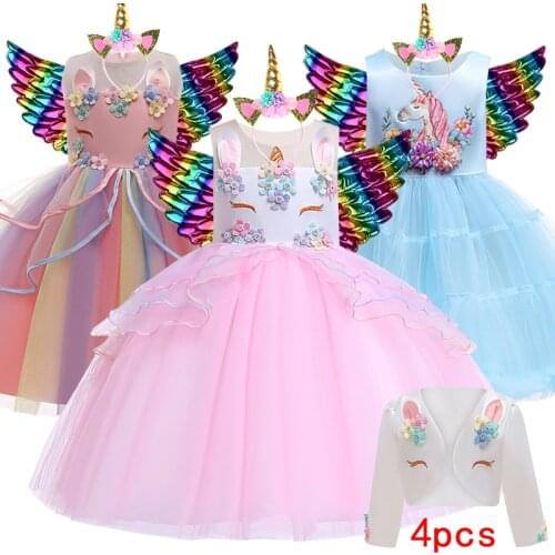 Baby girl princess dress party gauze dress cute printed Easter dress childrens clothing birthday party dress dresses for girls