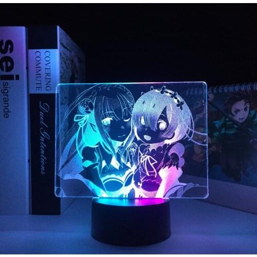 Two-Color Series Two Girls In Maid Outfits 3D Lamp Visual Illusion Acrylic Light Guide Plate for Children Festival Birthday Gift