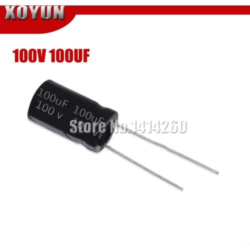 20PCS Higt quality 100V100UF 10*17mm 100V 100UF 10*17 Electrolytic capacitor