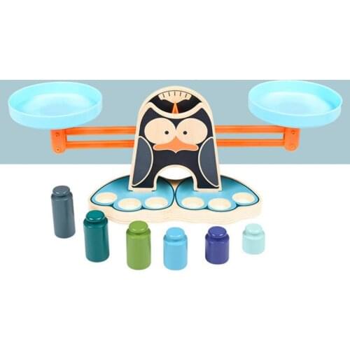 ESUN New Montessori Math Toy Game Penguin Digital Balance Scale Number Board Toy Early Education Learning Kid Enlightenment Toy