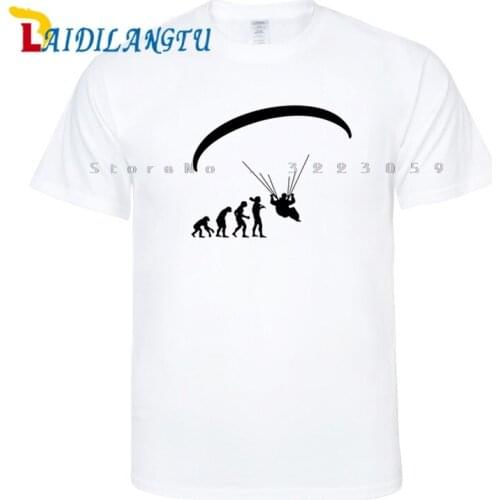 Fashion Human Evolution Paragliding Men Round Collar Short Sleeve T-shirt Fashion Man T-Shirt Tops Tees