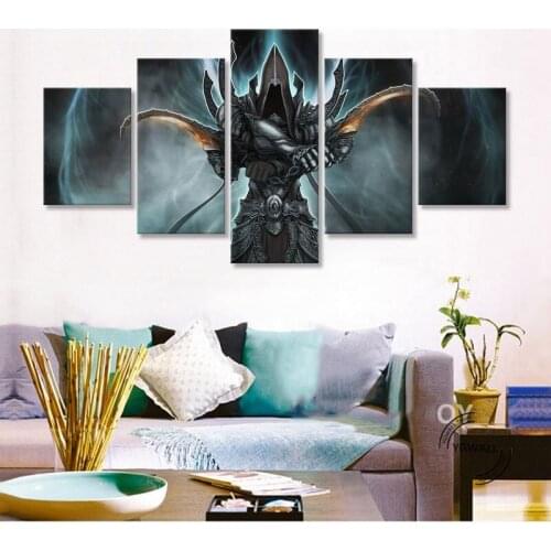 Diablo3 Darkness Angel Demon Wings Wall Art Canvas Paintings 5 Pieces Pictures Prints Home Decor Poster For Living Room