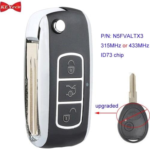 KEYECU for Land Rover Discovery 1999-2004 Upgraded Remote Car Key Fob P/N: N5FVALTX3 ID73 Chip 315MHz/ 433MHz