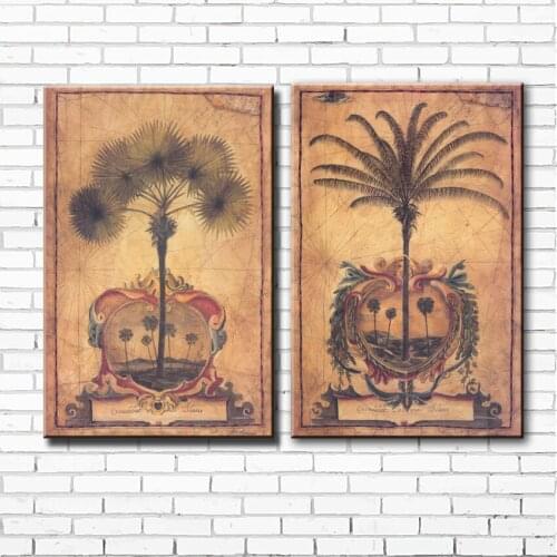 Classical coconut trees landscape canvas printings oil paintings printed on canvas home living room wall art decoration pictures