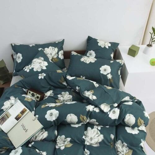 Classic Bedding Set 5 Size Green fower stripe Summer Home 3pcs/Set Duvet Cover,pillow case there are no sheets German size
