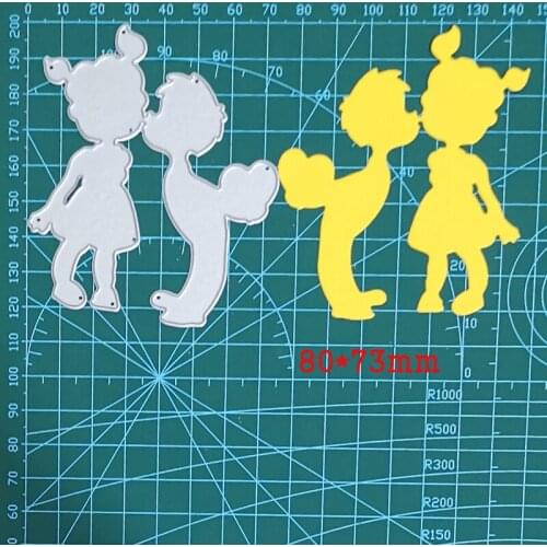 Ponytail Girl Heart Boy Metal Dies Love Kiss Real Picture Cut Die Scrapbook Paper Craft Knife Mould Blade Punch Stencils Dies