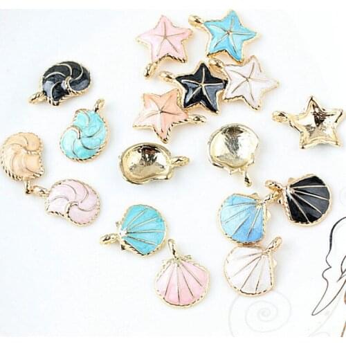 Ocean Starfish Conch Shell Scallops Pendant Charms Elegant Korean DIY Accessories For Handmade Women Jewelry Necklace Bracelets