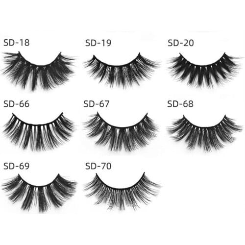 New 50pcs/lot 3D Mink Lashes Makeup Wispy Fluffy Mink Eyelashes Natural Long False Eyelashes Extension Fake Lashes