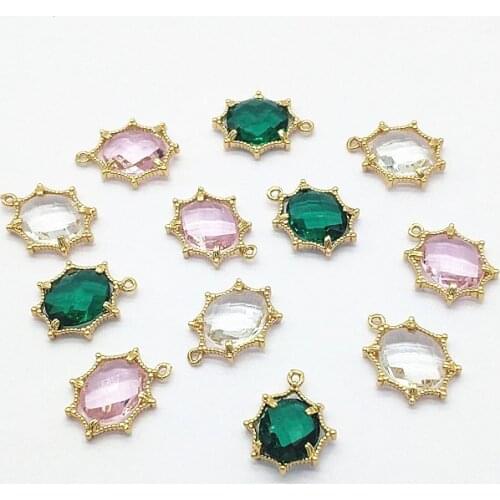 New arrival! 19x15mm 50pcs Copper/Crystal Oval shape Charm/pendant for Earrings DIY parts,Jewelry Earrings Findings & Components