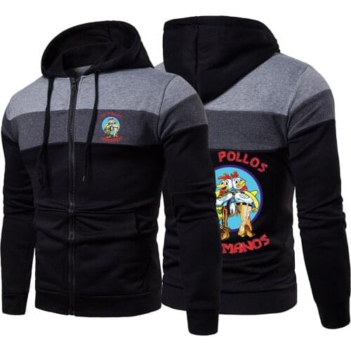 New Mens Hooded Breaking Bad Fashion Sleeve Outwear Autumn Spring Casual Hoodies Fleece LOS POLLOS Hermanos Sportswear Thicken