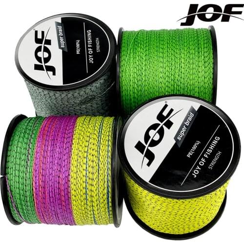 JOF 300M 500M 8 Strands Weaves Speckled PE Braided Fishing Line Rope Multifilament 18 22 31 39 43 52 61 78 96LB