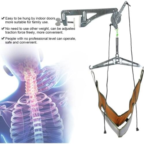 Hanging Neck Traction Device Cervical Traction Fixation Gear Neck Correction Stretcher Pain Relief Chiropractic Head Massager