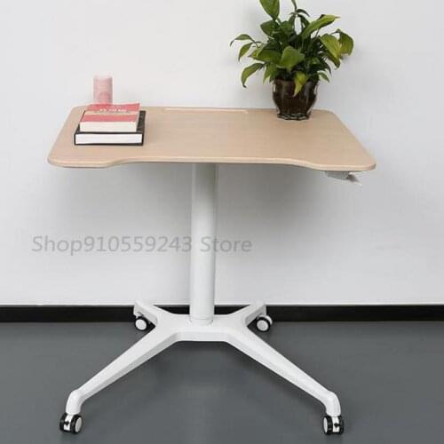 Simple Computer Desk Pneumatic Lifting Table Notebook Mobile Dormitory Bedside Table Learning Writing Desk Desktop Desk