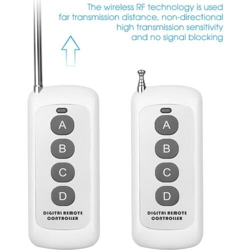 433Mhz Remote Control Learning Code 1527 RF Module Wireless 2/4 Button Antenna Reach 1000m Long Range For Lamps Lights Gate Door