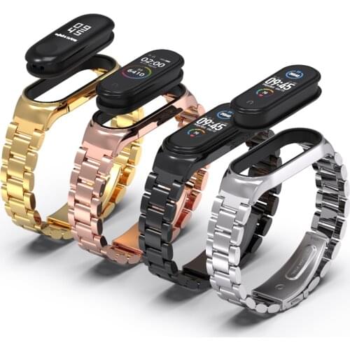 Strap for Mi Band 6 5 NFC Global Version Bracelet for Xiaomi Mi Band 4 Wristband Metal Wrist Strap for Mi Band 3 Stainless Steel