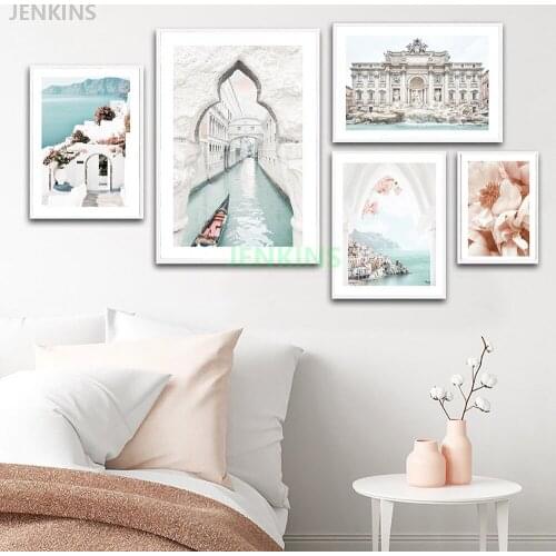 Nordic Abstract Pink Flower Canvas Painting Abstract Wall Art Poster Print Modern Decorative Picture Living Room Decoration