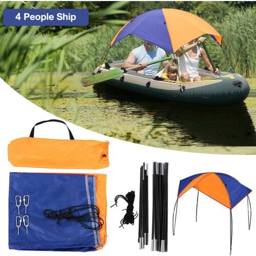 Boat SunShade Shelter 4 Persons Folding Top Shade Cover Inflatable Boat Tent Dinghy Awning Fishing Shade Cover Sun Canopy