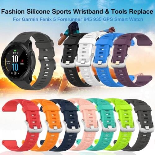 For Garmin Fenix 5 Forerunner 945 935 GPS Smart Watch Fashion Silicone Sports Wristband Replace Watch Band Strap & Tools