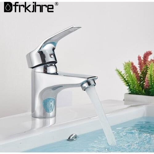 Bathroom Basin Faucet Mini Stylish Elegant Deck Mount Brass Vessel Sink Water Cold And Hot Water Tap Mixer Polishe Chrome Finish