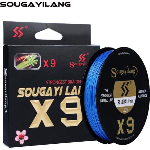 Sougayilang 150M 350M 550M 9 Strands Super Strong Braid Fishing Line Abrasion Resistance Multifilament Saltwater PE Line 17-97LB