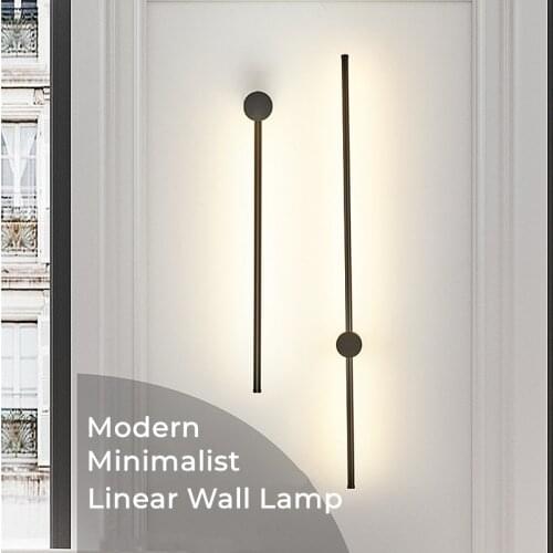 Modern LED Long Strip Wall Lamp Minimalist Bedside Bedroom Wall Sconce Living Room Sofa Background Home Decor Wall Light Fixture