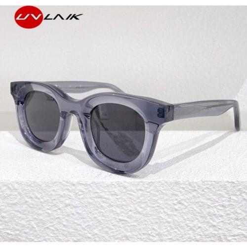 UVLAIK Round frame Concave Sunglasses Women 2021 Ins Fashion Sun Glasses Men Oversized Glasses Retro Sunglass UV400 5248