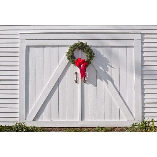 Photography Background Newborn Banner White Wood Door Wreath Ribbon Newborn Bridal Shower Portrait Photo Studio Booth Background