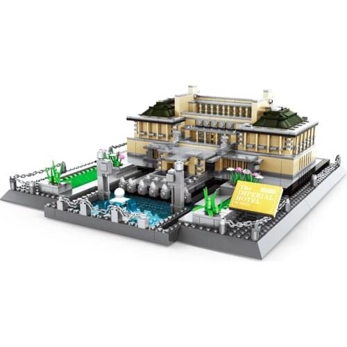 Wange 5226 Blocks Architecture Tokyo Hotel Model Building Bricks Juguetes Kids History Educational Toys for Children