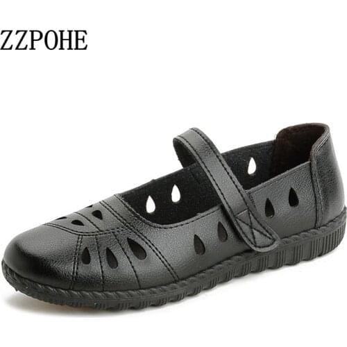 ZZPOHE 2018 Summer Female Shoes Woman PU Leather Soft Flat Sandals Women Fashion Causal Comfortable big size Sandals