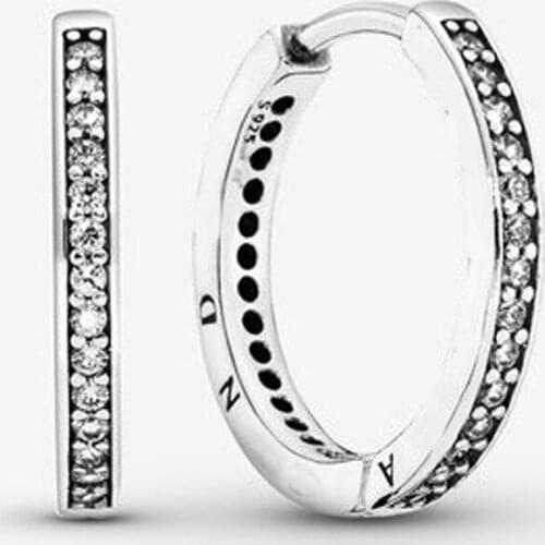 DoDoFly Hot Fashion 100% 925 Sterling Silver Lucky Fashion round earrings For Women Authentic Original Jewelry Gift