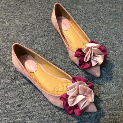 Koovan Womens Flats 2020 Spring New Flat Bottom Single Shoes Female Increase Velvet Womens Shoes Flower Wedding Shoe
