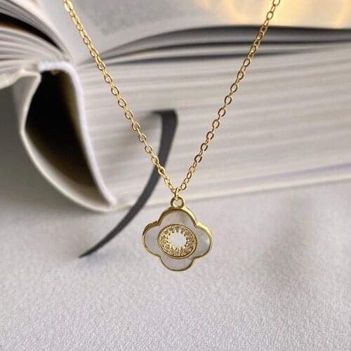 Clover Pendant Necklace Fine Jewelry 925 Sterling Silver Necklace For Woman Simple choker Chain Joyas De Plata 925 Mujer collier