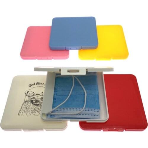 With Moisture-Proof Cover Temporary Storage Holder Dustproof Boxes Portable Square Shape Storage For Disposable Mask 1Pcs
