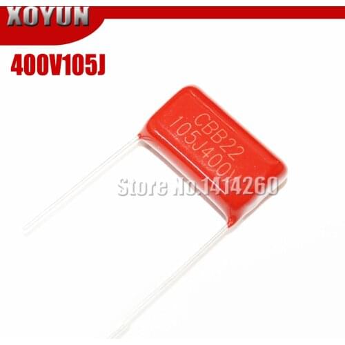10PCS 400V105 1UF CBB Pitch 20MM 400V105J 105 105J 1000NF CBB Polypropylene Film Capacitor