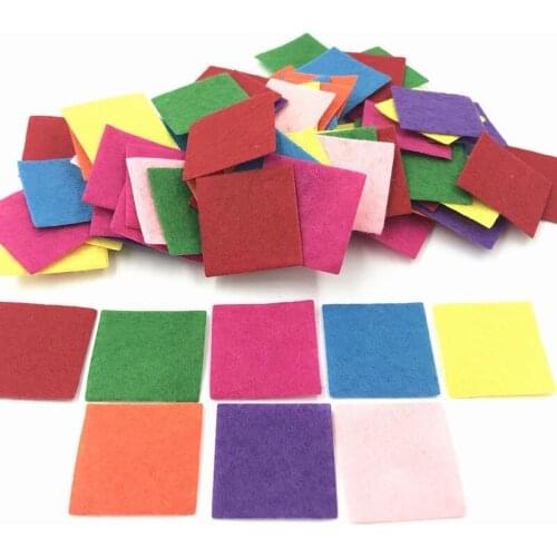 DIY 200pcs Mixed Colors Die Cut Square Felt Appliques scrapbooking decoration 30MM